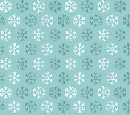 Seamless pattern with blue and white christmas snowflakes on blue background, vector illustrationのイラスト素材