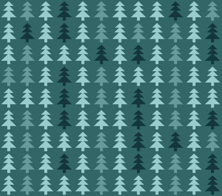 Seamless pattern with christmas trees on blue background, vector illustrationのイラスト素材