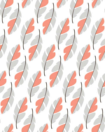 Seamless pattern design with bohemian hand drawn feathers, vector illustrationのイラスト素材