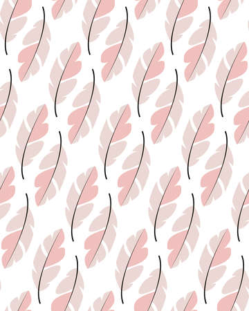 Seamless pattern design with bohemian hand drawn feathers, vector illustrationのイラスト素材