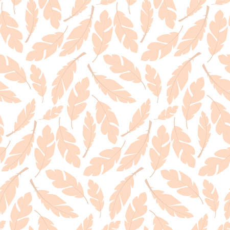 Seamless pattern design with bohemian hand drawn feathers, vector illustrationのイラスト素材