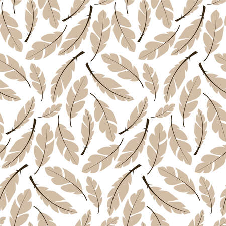 Seamless pattern design with bohemian hand drawn feathers, vector illustrationのイラスト素材
