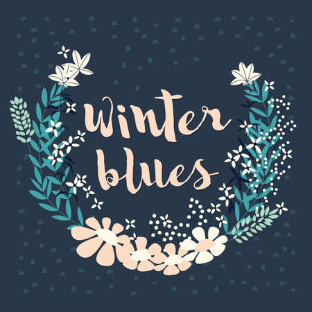 Colorful collection of winter floral arrangement and flowers for invitation, wedding or greeting cards, vector illustrationのイラスト素材