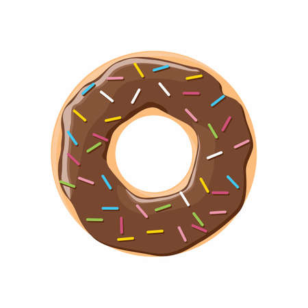 Poster design with colorful glossy tasty donuts, vector illustrationのイラスト素材