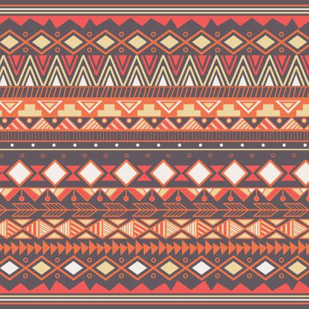 Aztec tribal pattern in stripes, vector illustrationのイラスト素材