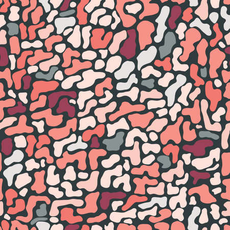 Seamless pattern with organic hand drawn rounded and stripe shapes, vector illustrationのイラスト素材