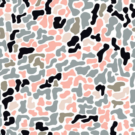 Seamless pattern with organic hand drawn rounded and stripe shapes, vector illustrationのイラスト素材