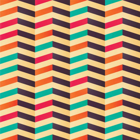 Geometric seamless chevron pattern in retro colors, vector illustrationのイラスト素材