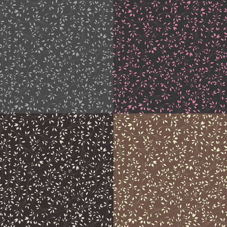 Seamless pattern with flowers and floral elements, nature life illustrationのイラスト素材