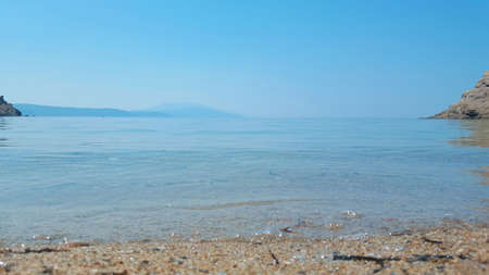 Beautiful Micros Aselinos beach on Skiathos island in Greece, summer day in Juneの写真素材