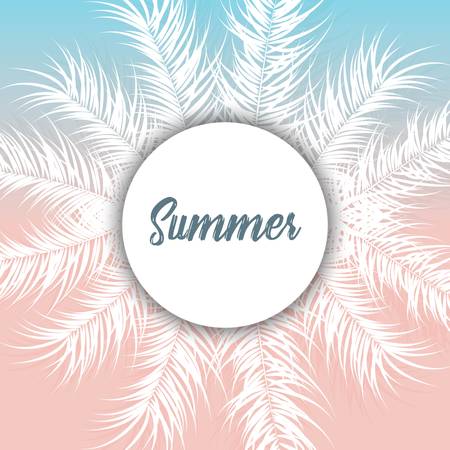 Palm leaves summer illustration.のイラスト素材