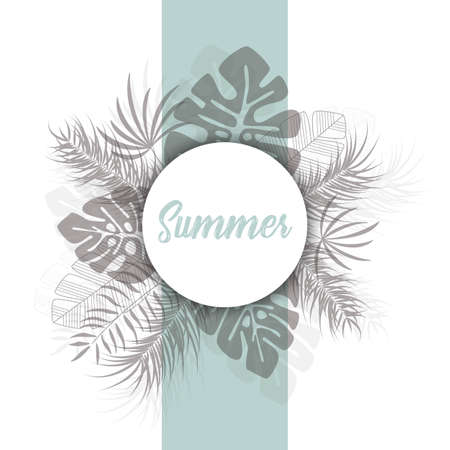 Summer palm leaves design.のイラスト素材