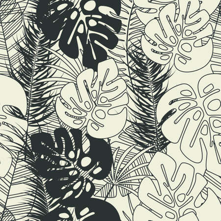 Palm leaves illustration.のイラスト素材
