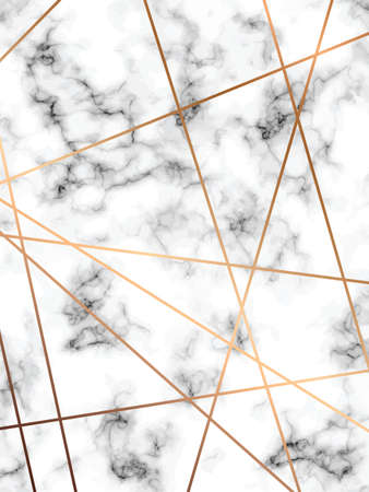 Vector marble texture design with golden geometric lines, black and white marbling surface, modern luxurious background, vector illustrationのイラスト素材