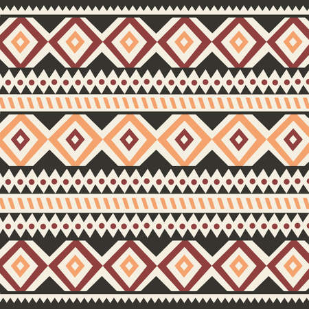 Tribal ethnic colorful bohemian pattern with geometric elements, African mud cloth, tribal design, vector illustration のイラスト素材