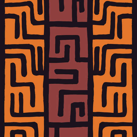Tribal ethnic colorful bohemian pattern with geometric elements, African mud cloth, tribal design,...