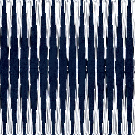 Sashiko seamless indigo dye pattern with traditional white Japanese embroidery, vector illustrationのイラスト素材