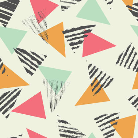 Geometric triangle seamless pattern with color mint, vector illustration