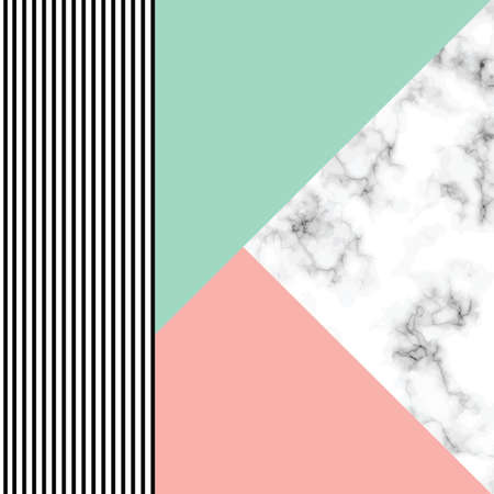Vector marble texture design with geometric shapes, black and white marbling surface, modern luxurious background, vector illustrationのイラスト素材