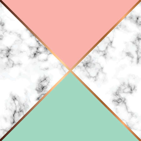 Vector marble texture design with golden geometric lines, black and white marbling surface, modern luxurious background, vector illustrationのイラスト素材
