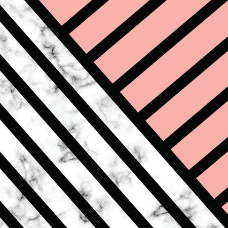 Vector marble texture design with geometric shapes, black and white marbling surface, modern luxurious background, vector illustrationのイラスト素材