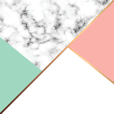 Vector marble texture design with golden geometric lines, black and white marbling surface, modern luxurious background, vector illustrationのイラスト素材