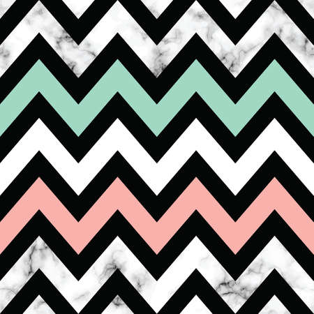 Vector marble texture design with geometric chevron shapes, black and white marbling surface, modern luxurious background, vector illustrationのイラスト素材