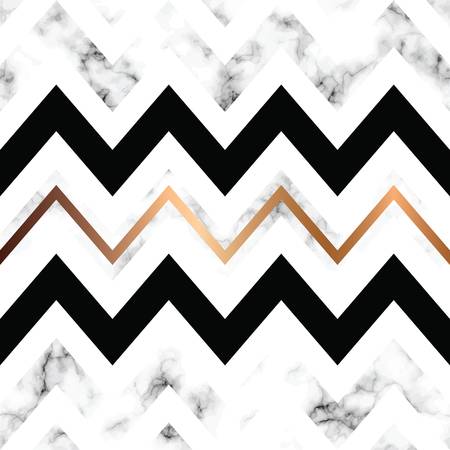 Vector marble texture design with golden geometric lines, black and white marbling surface, modern luxurious background, vector illustrationのイラスト素材