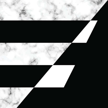 Vector marble texture design with geometric shapes, black and white marbling surface, modern luxurious background, vector illustrationのイラスト素材