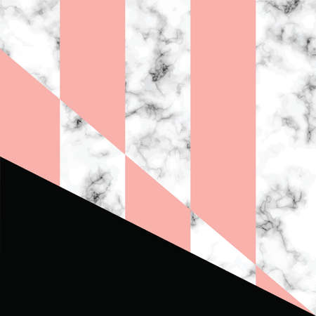 Vector marble texture design with geometric shapes, black and white marbling surface, modern luxurious background, vector illustrationのイラスト素材