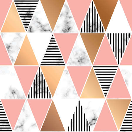 Vector marble texture design with geometric shapes, black and white marbling surface, modern luxurious background, vector illustrationのイラスト素材