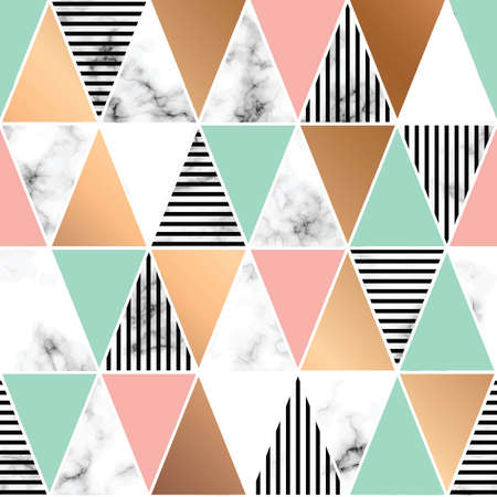 Vector marble texture design with geometric shapes, black and white marbling surface, modern luxurious background, vector illustrationのイラスト素材