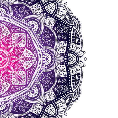 Colorful ornamental floral ethnic mandala, vector illustrationのイラスト素材