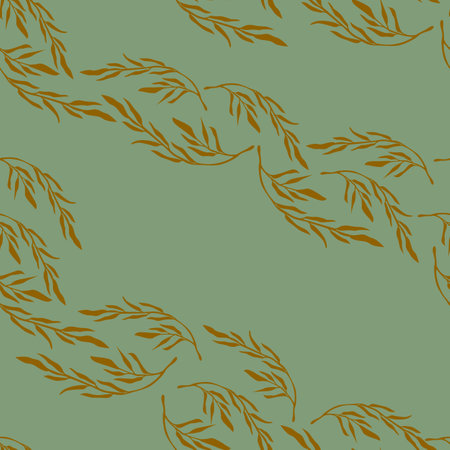 Trendy floral seamless pattern with leaves, buds, flowers and berries. Flower background illustration. Spring plants in elegant style. Colorful vector illustration.のイラスト素材