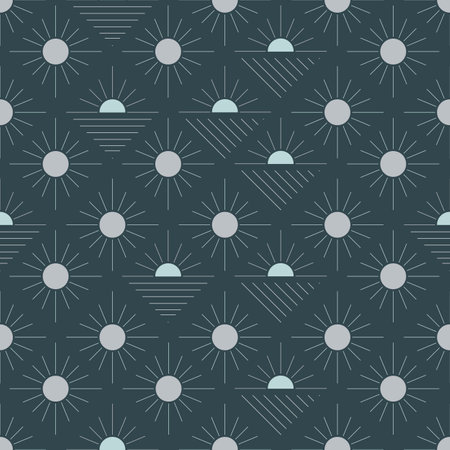 Seamless pattern with abstract shapes in blue and green. Colorful vector illustration.のイラスト素材