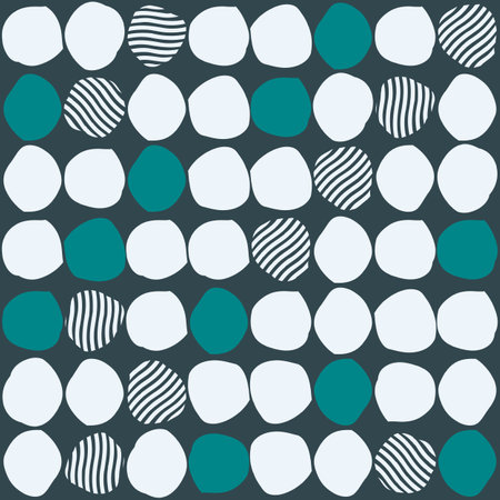 Seamless pattern with abstract shapes in blue and green. Colorful vector illustration.のイラスト素材