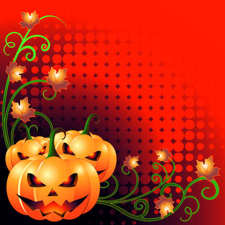 Halloween Pumpkins Decorative Greeting Cardのイラスト素材