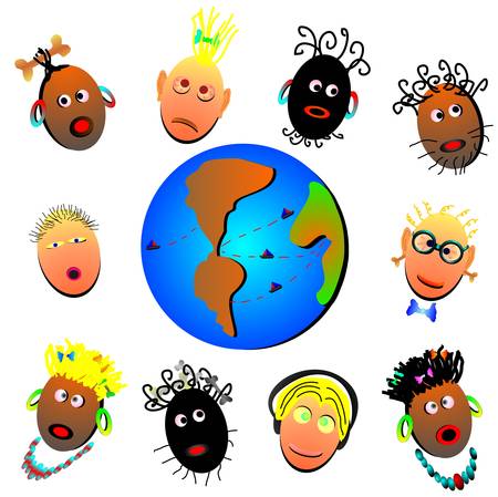 Children in the worldのイラスト素材