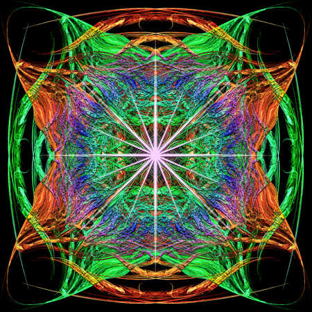 Bright Psychedlic Star Abstract Fractal Art