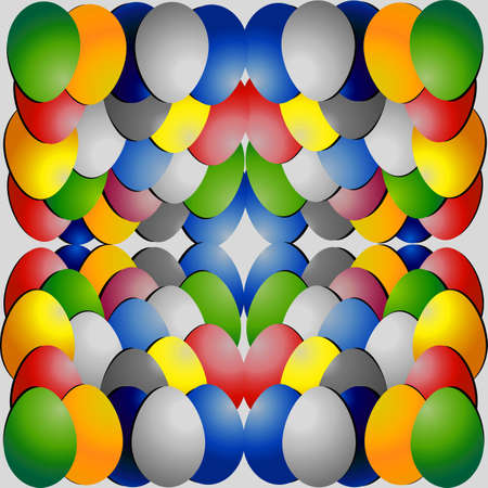 Colored Easter eggs pattern backgroundのイラスト素材
