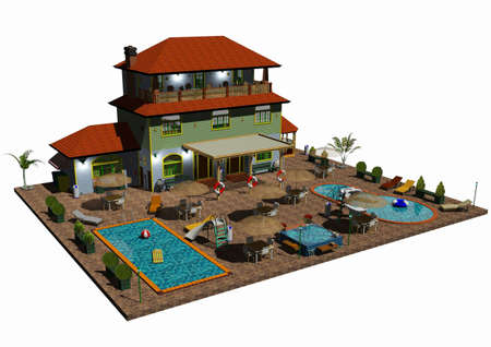 dip in the private poolの写真素材