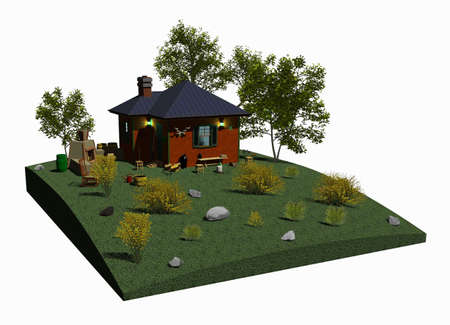 Secluded House in the Woodsの写真素材