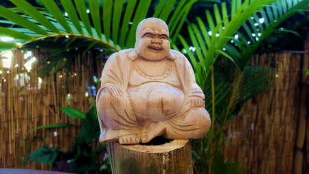 buddha wooden statueの写真素材