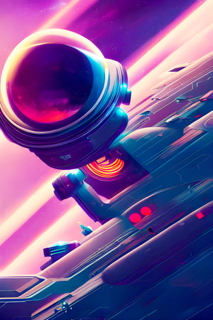 Spaceship Gigantic Exploration Telescope - Futuristic Graphic Artの写真素材