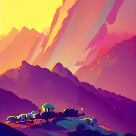 Hidden Green Ancient Garden - Colorful Stylistic Artの写真素材