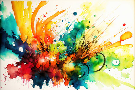Abstract colorful watercolor splashes on white background. Vector illustration.