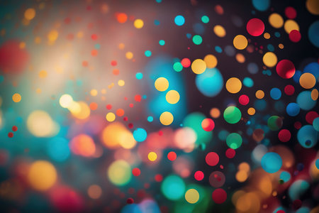 Colorful party confetti in front of colorful backgroundのイラスト素材