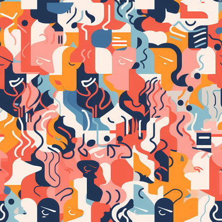 Colorful ideation - Abstract Mindset Seamless Patternのイラスト素材