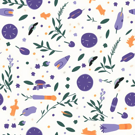 Whimsical Pale Violet - Abstract Pastel Lavender Seamless Patternのイラスト素材