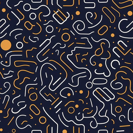 Angular Spatial Constructs - Abstract Spatial Line Seamless Patternのイラスト素材